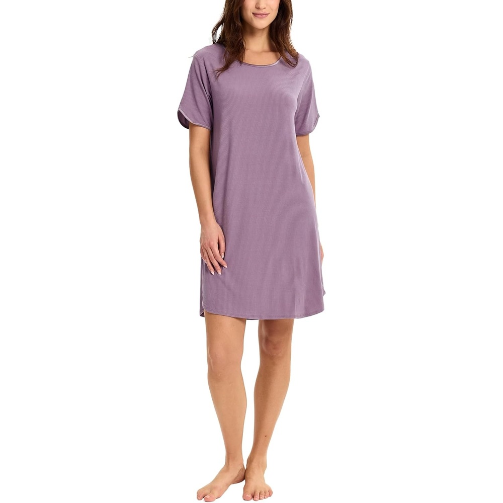 image:imageGYS Bamboo Viscose Nightgowns for Women Summer Cooling Night Shirts for Hot Sleepers Silky Soft Sleep DressPurple