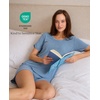 GYS Bamboo Viscose Cooling Pajamas for Women, Summer Silky Soft Pajama Shorts Set Comfy Matching Pjs Sets(Grayish Blue)