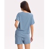 GYS Bamboo Viscose Cooling Pajamas for Women, Summer Silky Soft Pajama Shorts Set Comfy Matching Pjs Sets(Grayish Blue)