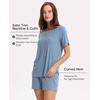 GYS Bamboo Viscose Cooling Pajamas for Women, Summer Silky Soft Pajama Shorts Set Comfy Matching Pjs Sets(Grayish Blue)