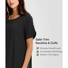 GYS Bamboo Viscose Nightgowns for Women, Summer Cooling Night Shirts for Hot Sleepers Silky Soft Sleep Dress(Black)