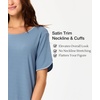 GYS Bamboo Viscose Nightgowns for Women, Summer Cooling Night Shirts for Hot Sleepers Silky Soft Sleep Dress(Grayish Blue)