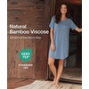 GYS Bamboo Viscose Nightgowns for Women, Summer Cooling Night Shirts for Hot Sleepers Silky Soft Sleep Dress(Grayish Blue)