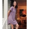 GYS Bamboo Viscose Nightgowns for Women, Summer Cooling Night Shirts for Hot Sleepers Silky Soft Sleep Dress(Purple)