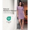 GYS Bamboo Viscose Nightgowns for Women, Summer Cooling Night Shirts for Hot Sleepers Silky Soft Sleep Dress(Purple)