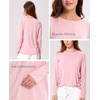 GYS Bamboo Viscose Pajama Tops for Women Long Sleeve Tees Crew Neck Sleep Shirt(Dusky Pink)