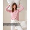 GYS Bamboo Viscose Pajama Tops for Women Long Sleeve Tees Crew Neck Sleep Shirt(Dusky Pink)