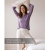 GYS Bamboo Viscose Pajama Tops for Women Long Sleeve Tees Crew Neck Sleep Shirt(Lilac Gray 5)