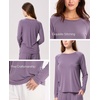 GYS Bamboo Viscose Pajama Tops for Women Long Sleeve Tees Crew Neck Sleep Shirt(Lilac Gray 5)