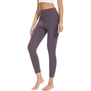 GYS Bamboo Viscose Leggings for Women, High Waisted Workout Gym Yoga Pants, Soft Stretchy Leggings Pants Sweatpants(Lilac Gray 4)