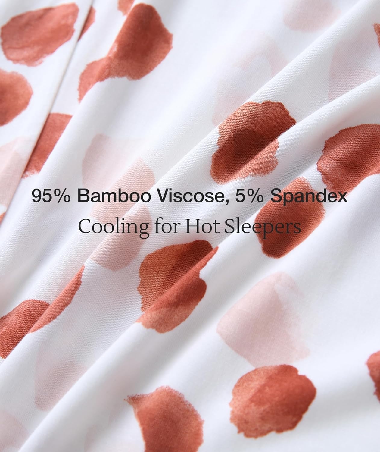 image:imageGYS Womens Bamboo Viscose Pajama Sets Cooling Short Sleeve Sleepwear for Hot Sleepers Silky Soft Summer Vneck Lounge PjsBrick Red