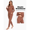 GYS Bamboo Viscose Women Pajama Sets Long Sleeve Crew Neck Lounge Set with Pockets