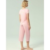 GYS Bamboo Viscose Women’s Pajama Set, 2 Piece Lounge Short Sleeve Capris Pjs