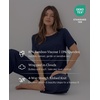 GYS Bamboo Viscose Womens Pajama Sets, Moisture-Wicking Short Sleeve Sleep Set​​ with Pocket, Sleepwear​​ for Nightly Comfort(Navy)