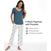 GYS Women’s Bamboo Viscose Pajama Sets, Cooling Short Sleeve Sleepwear for Hot Sleepers, Silky Soft Summer V-neck Lounge Pjs(Green)