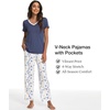 GYS Women’s Bamboo Viscose Pajama Sets, Cooling Short Sleeve Sleepwear for Hot Sleepers, Silky Soft Summer V-neck Lounge Pjs(Indigo Blue)