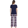 GYS Women’s Bamboo Viscose Pajama Sets, Cooling Short Sleeve Sleepwear for Hot Sleepers, Silky Soft Summer V-neck Lounge Pjs(Navy Red Plaid)