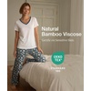 GYS Women’s Bamboo Viscose Pajama Sets, Cooling Short Sleeve Sleepwear for Hot Sleepers, Silky Soft Summer V-neck Lounge Pjs(Ocean Green)