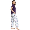 GYS Women’s Bamboo Viscose Pajama Sets, Cooling Short Sleeve Sleepwear for Hot Sleepers, Silky Soft Summer V-neck Lounge Pjs(Purple Dots)