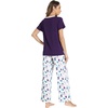GYS Women’s Bamboo Viscose Pajama Sets, Cooling Short Sleeve Sleepwear for Hot Sleepers, Silky Soft Summer V-neck Lounge Pjs(Purple Dots)
