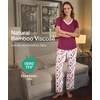 GYS Women’s Bamboo Viscose Pajama Sets, Cooling Short Sleeve Sleepwear for Hot Sleepers, Silky Soft Summer V-neck Lounge Pjs(Purplish Red)