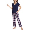 Navy Red Plaid