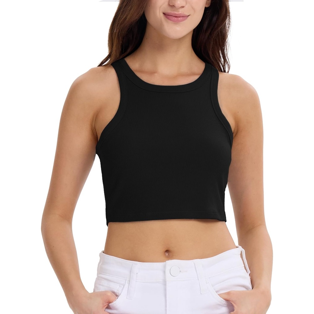 image:imageGYS Womens Workout Tank Tops Casual Ribbed Fitted Summer Sleeveless Blouses Shirts 2026Black