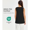 GYS Bamboo Viscose Tank Top for Women, Sleeveless Crewneck Pajama Tops, Basic Casual Lounge Shirts, Workout Tunic T-Shirt(Black)