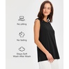 GYS Bamboo Viscose Tank Top for Women, Sleeveless Crewneck Pajama Tops, Basic Casual Lounge Shirts, Workout Tunic T-Shirt(Black)