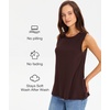 GYS Bamboo Viscose Tank Top for Women, Sleeveless Crewneck Pajama Tops, Basic Casual Lounge Shirts, Workout Tunic T-Shirt(Dark Brown)