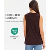GYS Bamboo Viscose Tank Top for Women, Sleeveless Crewneck Pajama Tops, Basic Casual Lounge Shirts, Workout Tunic T-Shirt(Dark Brown)