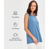 GYS Bamboo Viscose Tank Top for Women, Sleeveless Crewneck Pajama Tops, Basic Casual Lounge Shirts, Workout Tunic T-Shirt(Grayish Blue)