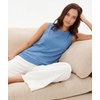 GYS Bamboo Viscose Tank Top for Women, Sleeveless Crewneck Pajama Tops, Basic Casual Lounge Shirts, Workout Tunic T-Shirt(Grayish Blue)