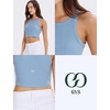 GYS Women’s Workout Tank Tops Casual Ribbed Fitted Summer Sleeveless Blouses Shirts 2026(Aqua Blue)