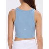 GYS Women’s Workout Tank Tops Casual Ribbed Fitted Summer Sleeveless Blouses Shirts 2026(Aqua Blue)