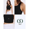 GYS Women’s Workout Tank Tops Casual Ribbed Fitted Summer Sleeveless Blouses Shirts 2026(Black)