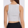 GYS Women’s Workout Tank Tops Casual Ribbed Fitted Summer Sleeveless Blouses Shirts 2026(Heather Grey)