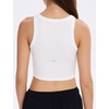GYS Women’s Workout Tank Tops Casual Ribbed Fitted Summer Sleeveless Blouses Shirts 2026(White)