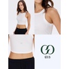 GYS Women’s Workout Tank Tops Casual Ribbed Fitted Summer Sleeveless Blouses Shirts 2026(White)