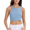GYS Women’s Workout Tank Tops Casual Ribbed Fitted Summer Sleeveless Blouses Shirts 2026(Aqua Blue)