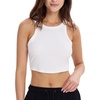 GYS Women’s Workout Tank Tops Casual Ribbed Fitted Summer Sleeveless Blouses Shirts 2026(White)