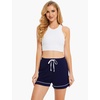 GYS Pajama Shorts for Women – Viscose Made from Bamboo, Soft Sleep Shorts Casual Lounge Shorts Pj Bottom(Navy)