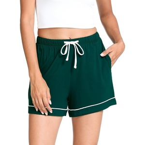 GYS Pajama Shorts for Women – Viscose Made from Bamboo, Soft Sleep Shorts Casual Lounge Shorts Pj Bottom(Peacock Green)