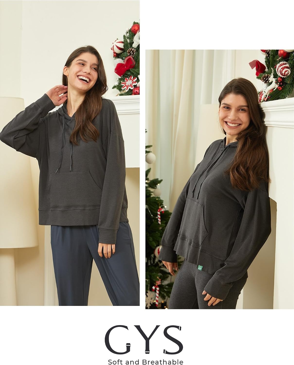 image:imageGYS Womens Hoodies Casual Hooded Sweatshirts with Pocket Long Sleeve Pullovers Top ShirtsNavy