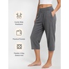 GYS Bamboo Viscose Women’s Pajama Bottoms High Waist Capri Lounge Pants with Pockets(Dark Grey)
