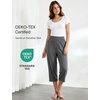 GYS Bamboo Viscose Women’s Pajama Bottoms High Waist Capri Lounge Pants with Pockets(Dark Grey)