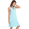 GYS Cooling Bamboo Viscose Nightgowns for Women, Lightweight Sleeveless V Neck Sleep Shirt for Hot Sleepers, Soft Night dress(A- Aqua)