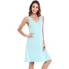 GYS Cooling Bamboo Viscose Nightgowns for Women, Lightweight Sleeveless V Neck Sleep Shirt for Hot Sleepers, Soft Night dress(A- Aqua)