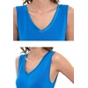 GYS Cooling Bamboo Viscose Nightgowns for Women, Lightweight Sleeveless V Neck Sleep Shirt for Hot Sleepers, Soft Night dress(A- Capri Blue)