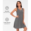 GYS Cooling Bamboo Viscose Nightgowns for Women, Lightweight Sleeveless V Neck Sleep Shirt for Hot Sleepers, Soft Night dress(A- Dark Heather Grey)
